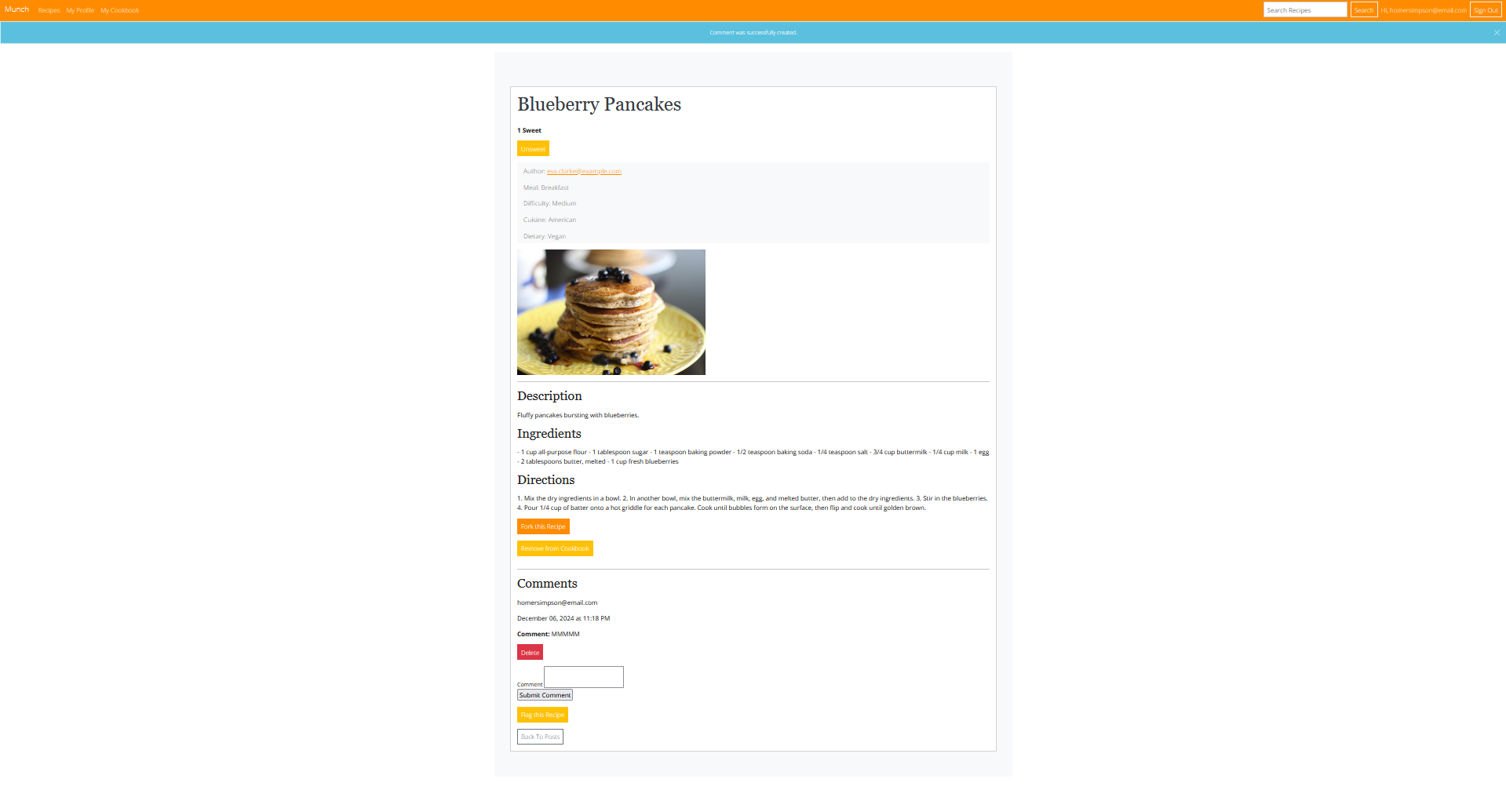 Munch Posts Page Screenshot