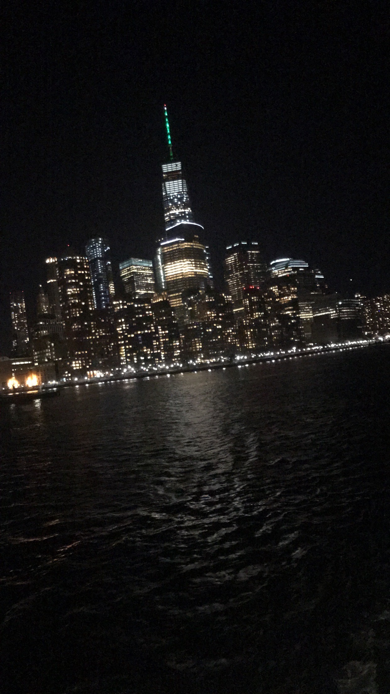 A photo I took of New York City's skyline on the water.